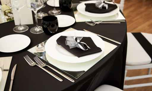 A table set for a reception